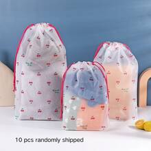 PE Teddy Bear Bundle Pocket Simple Storage Bag EVA Dustproof Transparent Frosted Bag Drawstring Packaging Small Bag - Multicolor - View 8