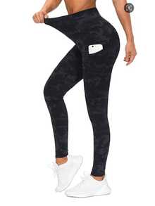 Summer Workout Women's High Waisted Stretchy Casual Yoga Pants With Pockets Tummy Tucking Exercise Running Yoga Bottom Pants Suitable For Casual Workout Exercise Wear Fall/Winter - Dark Grey - View 1