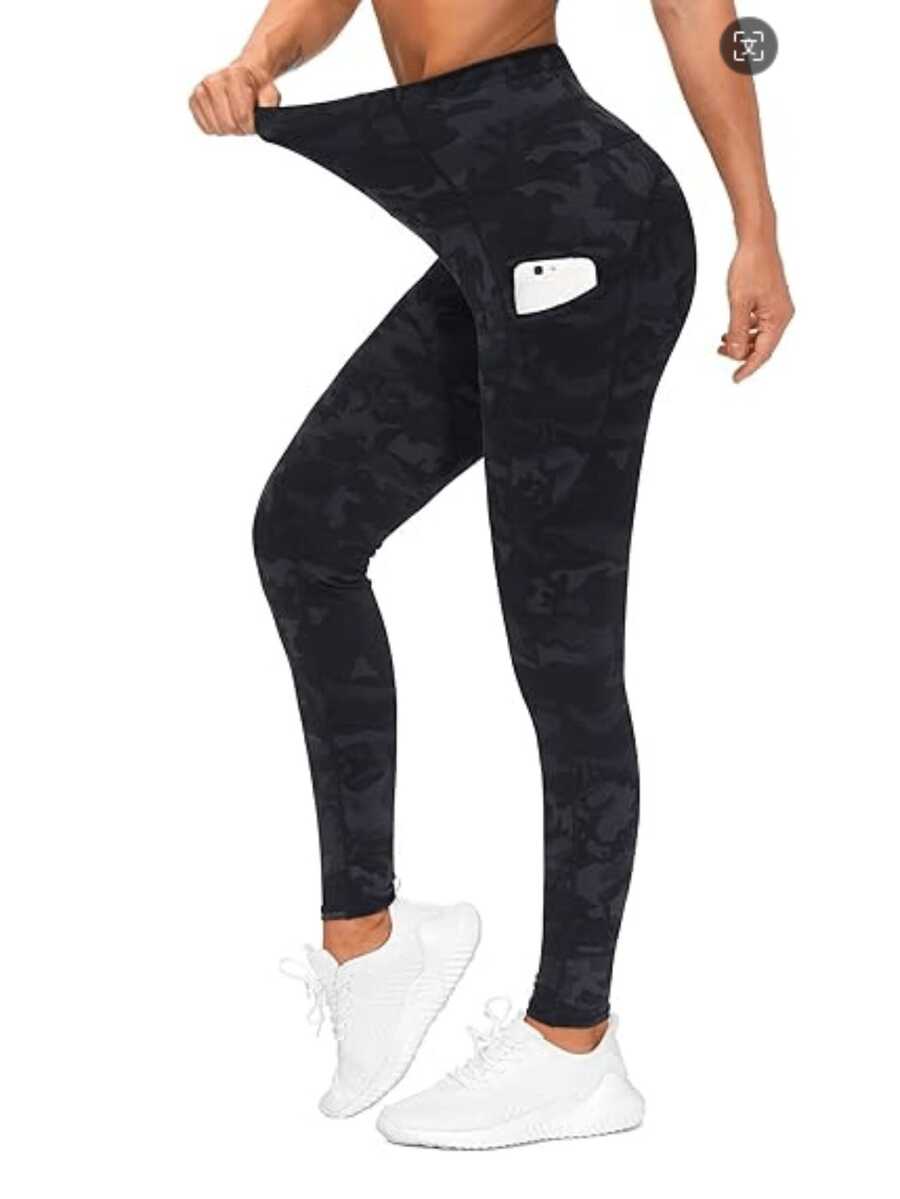 Summer Workout Women's High Waisted Stretchy Casual Yoga Pants With Pockets Tummy Tucking Exercise Running Yoga Bottom Pants Suitable For Casual Workout Exercise Wear Fall/Winter - Dark Grey - View 1