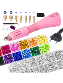 cgelaero Bedazzler Kit With Rhinestones, Hotfix Rhinestones Applicator Kit,Hot Fix Rhinestone Setter Tool Kit, Heat Fixed Machine Gun Set For Clothes Fabric Clothing Caps Jeans
