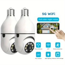 2PCS  Security Cameras Light Bulb Camera 1080P Resolution Home Wifi Security Camera Intelligent 360 PTZ Indoor Outdoor Light Bulb Camera Remote Voice Intercom HD Night Vision For Home Monitoring,Birthday Gift,Halloween Gift,Christmas Present - trắng - Xem 8