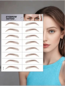 6D Eyebrow Stickers, Waterproof Eyebrow Tattoo, Slouchy Makeup Eyebrow Tattoo - Multicolor - View 1
