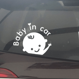 1 hoja pegatina de coche de bebé