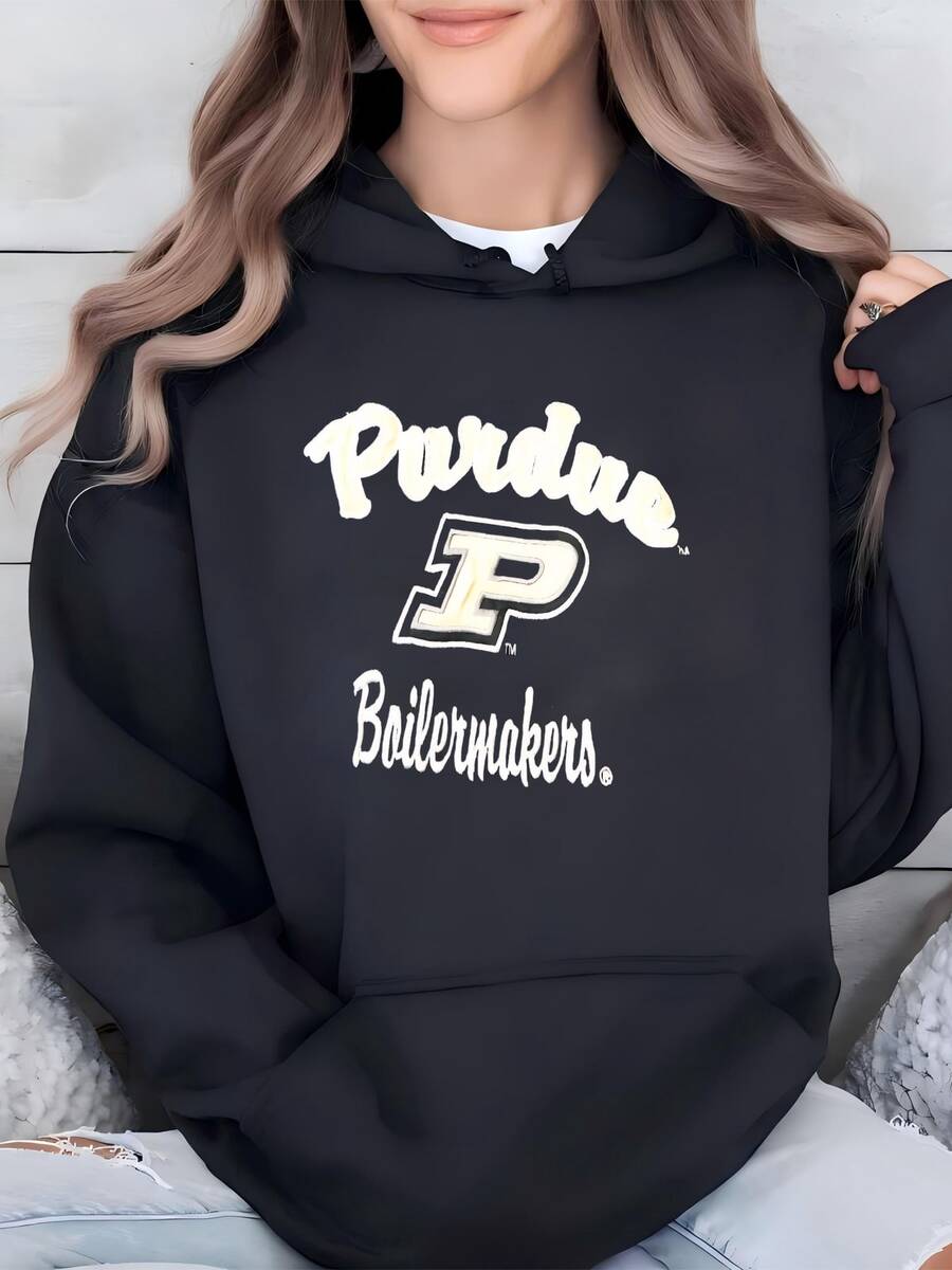 Womens Purdue University Boilermakers Vintage Hoodie Hoodie - 黑色 - 查看 1