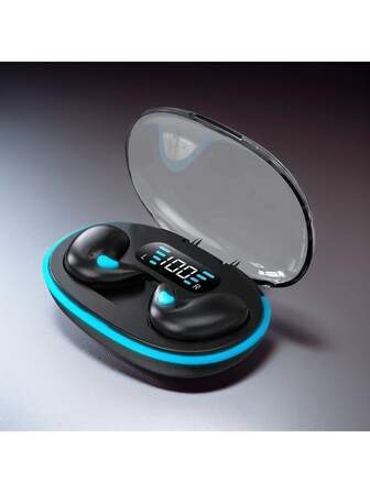  Auriculares inalámbricos para dormir Briame - Diseño ultra delgado, micrófono dual, baja latencia, auriculares con altavoz de graves para deportes, adecuados para iOS, Android y juegos - Perfectos para un sueño tranquilo por la noche, nuevos auriculares con transmisión ósea inalámbrica real, reducción de ruido de alta gama, pequeños y para uso prolongado, sin dolor para hombres y mujeres, batería de 150mAh