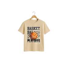 Unisex "Playoffs" T-Shirt – Street Sport Style With Basketball Print And Premium Fabric - 米色 - 查看 1