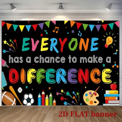 2D Flat Spanish Welcome Back To School Banner, Vibrant Classroom Decor With "No One Like You, Your Power" Motivational Quote, Ideal For Back To School, Multipurpose Wall Decoration For Home, Office, Outdoor, Studio, Party, Holiday Gift, Made Of Polyester, No Power Required
