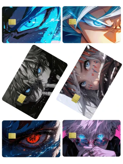 1pc Cyber Eye Credit Card Decoration Sticker, Broken Glowing Blue Eyes PVC Card Creative And Personalized Ultrathin Cool PVC Anti Fingerprint Durable Credit Card Protection Skin Cover, Superior Quality, Scratch Resistant And Friction Resistant, Suitable For Woman Man, Small Chip Card, Bank Cards, Credit Cards, Transportation Cards, Student Campus Cards DIY, Exclusive Cyberpunk Decoration, Anime Game Cartoon Lovers Must Buy, A Gift For Boys