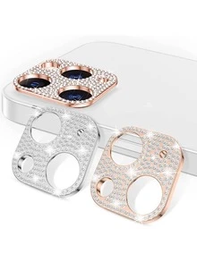 2 件水钻装饰手机镜头保护膜 兼容 兼容 Apple 15/15Plus/15Pro/15Promax 生日、家人、朋友的礼物 闪亮水晶、镜头保护膜、手机配件 防水防震防摔防摔防刮防指纹全覆盖 - 彩色 - 查看 15