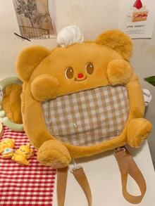 Butter Bear Plush Shoulder Bag – Fluffy Velvet 3D Cartoon Bear Shape Crossbody Purse with Adjustable Strap &Zipper Closure, Ultra-Soft Kawaii Aesthetic Mini Bag for Teen Girls and Women, Perfect for Daily School, Shopping, Travel, Date Nights & Weekend Outings, Girls and Women, Perfect for Daily School, Shopping, Travel, Date Nights & Weekend Outings, 時尚, sale, Valentina Culture Fans & Stylish Fashion Enthusiasts - 奶油小熊 - 查看 7