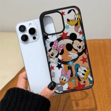 Disney Disney. ‌   Mickey Mouse Patterned Phone Case Featuring Iconic Characters And Colorful Stars Design. Compatible With 17, 16, 15, 14, 13, 12, And 11 Pro Models. Made Of Durable TPU With Shockproof Protection. This Case Makes A Delightful Gift For Fans, Families, And Frids For Any Occasion Including Birthdays, Holidays, And Special Celebrations..Christmas Accessories. - màu đen - Xem 3