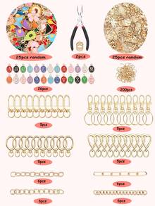 322pcs Lip Gloss Keychain Making Kit, DIY Bag Pendant Set, Suitable For Handicraft Materials, Including Keychain Clips, Split Rings And Keychain Pliers, Great Gift For Women - Keychain Set - View 3