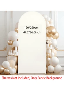 Arch Background, 6 Feet, 6.6 Feet, 7.2 Feet, Beige Wedding Arch Cover 2 Sides Spandex Laminated Fabric Arch Background, Party Background, Wedding Background Rite Decoration Arch Background Fabric Birthday Party Wedding Decoration Fabric (Shelves Not Included, Only Fabric Background)