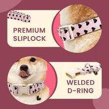 Elegant Tail Design Valentine's Day Dog Collar, Pink Heart Shaped Adjustable Pet Collar With Quick Release Buckle - Pink - View 4