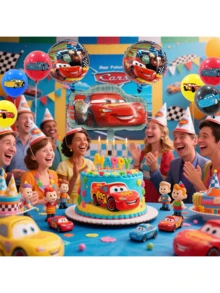 Aluminum Foil Balloon Set, Racing Banner, Swing, Racing Theme Birthday Party Decorations, Home And Party Decorations - Multicolor - View 2