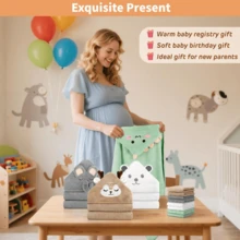 1pc Cartoon Baby Hooded Bathrobe, Soft Coral Fleece Infant Wrap Cloak Bath Towel