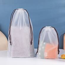 PE Teddy Bear Bundle Pocket Simple Storage Bag EVA Dustproof Transparent Frosted Bag Drawstring Packaging Small Bag - Multicolor - View 6