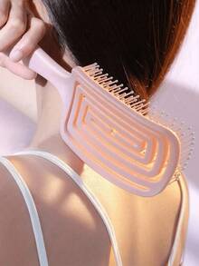 2 piezas/1 pieza Peine hueco, Peine de masaje seco/húmedo, Peine ancho portátil para peinar, Peine esponjoso para cabello largo de mujer, Herramienta de peinado, Decoración de baño