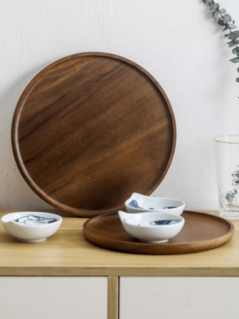 1 st. retro trädekorationsbricka, rund ljusstakefot, förvaringsbricka för bord, parfymbricka, badrumsbricka, träbricka för bordsartiklar, tårtbricka, köksbricka, födelsedagsställ, trädgårdsbricka, muffinsbricka, lämplig för födelsedag, fest, Thanksgiving, Halloween, påsk, alla hjärtans dag, bästsäljande produkt nyligen,