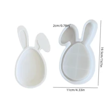 DIY Resin Mold Easter Decoration Silicone Mold Rabbit Head Shaped Tray Plate Gypsum Resin Mold Holiday Decoration Silicone Mold - White - View 7