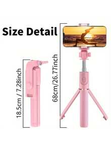 1pc Selfie Stick With Phone Mount, Extensible, Smartphone Tripod With Wireless Remote Control For Iphone , 360° Rotation, Essential For Travel, Compatible With Samsung/Android Smartphones For Summer Vacation, Travel, Outdoor Activities, Live Streaming, Stable Recording Vacation Travel Outdoor Activities Live Streaming Vlogging Equipment