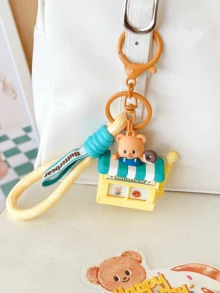 Butterbear Donut Shop Keychain – Cute 3D Cartoon PVC Key Ring For Bags, Backpacks, Car Keys Or Purses, Adorable Rotatable Donut Shop Design With Butterbear, Durable Kawaii Accessory For Teens, Pop Culture Fans & Collectors, Perfect For Daily Use, Matching Outfits, And As Birthday, Holiday, Christmas Or Special Occasion Gift - Butter Bear - Sweet House - View 9