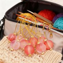 10pcs DIY Knitting Tools - 10mm Frosted Glass Beads Markers, Sweater Pattern Stitch Markers, Row Counters, Closed Rings, Soft Steel Wire Positioners, Knitting Accessories For Beginners