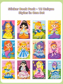 12片EVA泡沫3D贴纸 - 儿童DIY手工项目 | 卡通动物教育贴纸 | 儿童绘画套装 | 创意艺术活动套装，激发动手能力的趣味礼物 - 彩色 - 查看 5