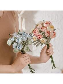 1pc Korean Style Jasmine Bouquet, Artificial Bride Holding Flower, Home Decor, Wedding Ceremony, Photography Prop - Multicolor - View 6