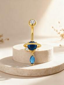 1pc Women's Sexy Fashion Artificial Zirconia Starry Sky Navel Ring, Piercing Jewelry Suitable For Beach, Party, Holiday Themed Outfits And Personalized Styling - Starry Sky - View 8