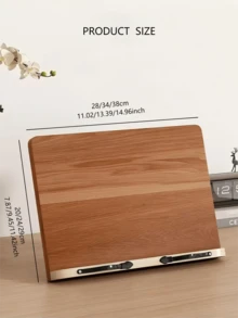 1个木制阅读架 - 8槽可调节实心桌面阅读支架书架，符合人体工学的角度可调书架，防滑，便携式可折叠垂直固定支架，适用于书房/办公室、房间装饰、卧室家具书架，实用学习工具 - 摩卡棕 - 查看 4