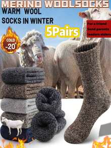 10 Pairs Men's Thick Wool Socks, Winter Socks, Thermal Socks, Suitable For Skiing, Cycling, Outdoor Sports, Christmas/Thanksgiving/New Year Gifts, Comfortable Socks For Daily Life, Fashionable Outdoor Running Socks, Cozy Socks - Multicolor - View 3