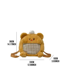 Butter Bear Plush Shoulder Bag – Fluffy Velvet 3D Cartoon Bear Shape Crossbody Purse with Adjustable Strap &Zipper Closure, Ultra-Soft Kawaii Aesthetic Mini Bag for Teen Girls and Women, Perfect for Daily School, Shopping, Travel, Date Nights & Weekend Outings, Girls and Women, Perfect for Daily School, Shopping, Travel, Date Nights & Weekend Outings, 時尚, sale, Valentina Culture Fans & Stylish Fashion Enthusiasts - 奶油小熊 - 查看 12