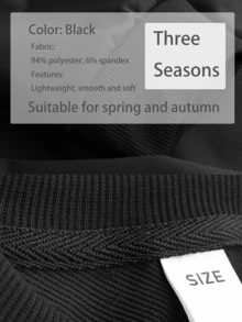 Tween Girls Clothing Tween Girls Clothing, Black Round Neck Sweatshirt And Black Flared Pants Suit With Leopard Heat Print Pattern, Fashionable And Casual Style, Suitable For Sports, Back To School, Travel, Party - Black - View 3