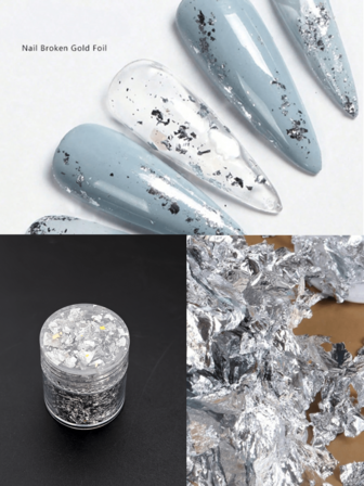 1盒银箔美甲装饰材料，DIY美甲装饰用品