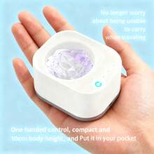 Electric Jewelry And Denture Cleaner, 50Hz High-Frequency Sound Wave Denture Cleaner, 500mAh Long Battery Life, Deep Cleaning With Light Irradiation, Don't Damage Jewelry, Perfect Gift For Moms And Girlfriends, Be Suited For Outdoor Trips And Camping - White - View 7