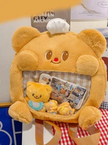 Butter Bear Plush Shoulder Bag – Fluffy Velvet 3D Cartoon Bear Shape Crossbody Purse with Adjustable Strap &Zipper Closure, Ultra-Soft Kawaii Aesthetic Mini Bag for Teen Girls and Women, Perfect for Daily School, Shopping, Travel, Date Nights & Weekend Outings, Girls and Women, Perfect for Daily School, Shopping, Travel, Date Nights & Weekend Outings, 時尚, sale, Valentina Culture Fans & Stylish Fashion Enthusiasts - 奶油小熊 - 查看 11