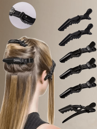 6/12 piezas Pinzas para el cabello multifunción - Pinzas de posicionamiento y sección, Pinzas de cocodrilo, Pinzas de pico de pato, Elección de peluquería