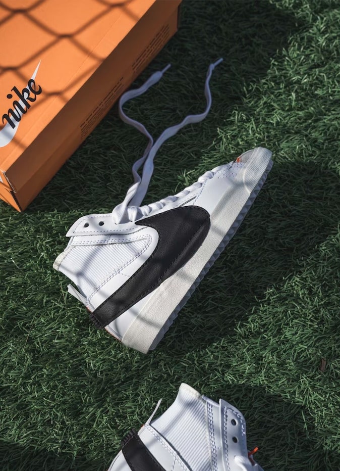 Nike Blazer Classic Retro Casual Versatile Mid-Top Skateboarding Shoes, Men DD3111-100 - White/Black/White/Sail White/White/Team Orange - View 1