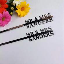 Custom Wedding Drink Stirrers, Signature Drink, Personalized Cocktail Bar Stir Sticks, Cocktail Bar Accessories Wedding Tags Party Stick Colors Available - Multicolor - View 8