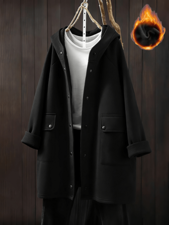 Solid Color Hooded Loose Casual Fleece Pocket Sweatshirt Sweatshirt