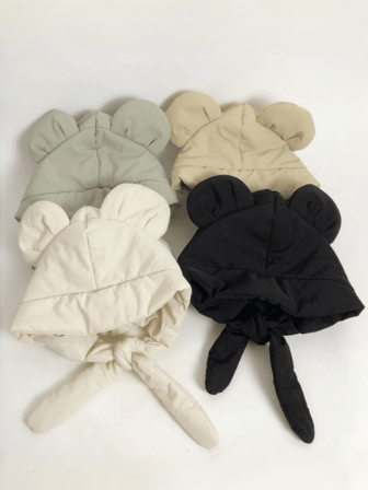 1 pieza Gorro con capucha con orejas de oso de dibujos animados lindo para mujeres y hombres - Accesorio de invierno unisex con diseño de patrón de animal kawaii suave, con correa ajustable para el cuello, diseño oversize para uso casual diario, viajes, actividades al aire libre, cosplay, fiestas. Accesorio de invierno cómodo y con estilo para clima frío