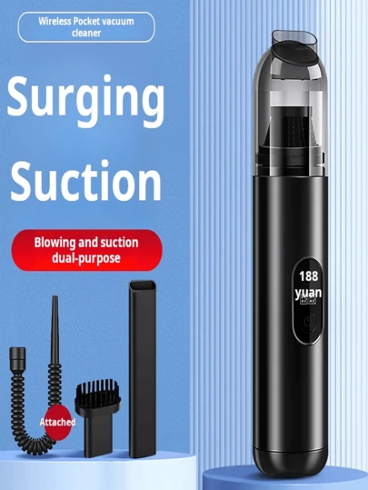 LEVIATECH Mini Powerful Wireless Handheld Car Vacuum Cleaner - Multi-Functional Rechargeable Portable Dust Collector, Strong Suction, Blowing & Vacuuming, Wet & Dry Use, Suitable For Home, Car, Keyboard, Sofa And Computer, Lightweight & Efficient Design, Great Gift For Men On Valentine's Day