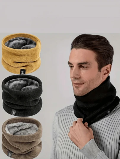 1 pieza Cuello calentador de unicolor grueso y suave, diseño unisex adecuado para actividades al aire uso diario, invierno