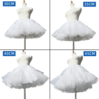 1件女士短款四层薄纱衬裙，松紧腰，涤纶柔软薄纱