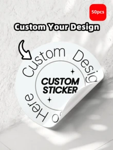 1-120pcs Personalized Labels - Customizable Stickers With Any Design, Logo, Text, Or Image. Commercial Logo Labels, Waterproof Stickers, And Custom Thank-You Labels. Suitable For Schools, Homes, Kitchens, Restaurants, Bathrooms, Living Rooms, Bedrooms, Offices, Tea Rooms, Etc. - White - View 67