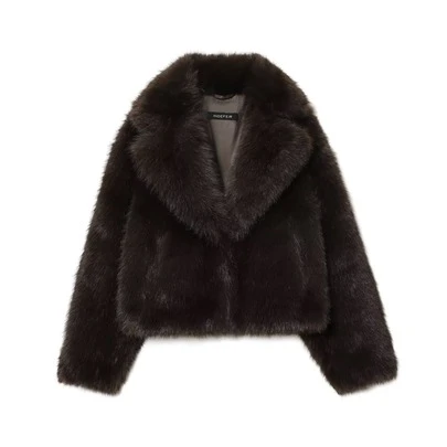 Seelio Autumn/Winter New Women's Fashion Faux Fur Effect Jacket, European And American Style