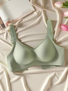 2pcs/Set Minimalist Comfortable Sports Bras For Women, Wireless, Solid Color - Multicolor - View 4