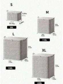 1个灰色拉链大容量收纳袋，升级版衣物收纳袋，玩具收纳袋，搬家打包袋，经典杂物收纳袋，人字纹图案收纳袋，双向合金拉链，结实手柄，柔软面料，精密拉链
