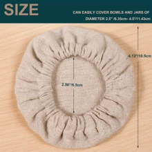 5/10 件装可重复使用可水洗布质面包发酵罩 - 荷叶边，3-4 英寸圆形罩，适用于酵母茶、啤酒酵母、奶酪和面包烘焙 - 布料材质，食品厨房收纳解决方案，面包制作用品，农舍风格厨房配件 - 卡其 - 查看 2